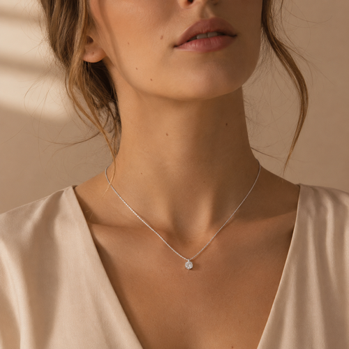 Luce Solitaire Necklace 925 Silver